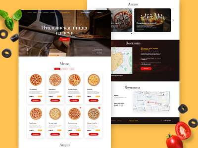 Pizza restaurant/Pizzeria landing page design figma landing page pizza pizzeria ui ux web design website