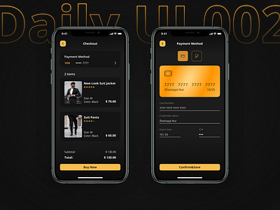 Credit Card Checkout / DailyUI 002 app checkout credit card dailyui dailyui002 design figma mobile app mobile design mobileapp shop shop design suit ui ux