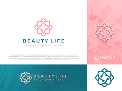 Beauty Life Wellness Flower Logo