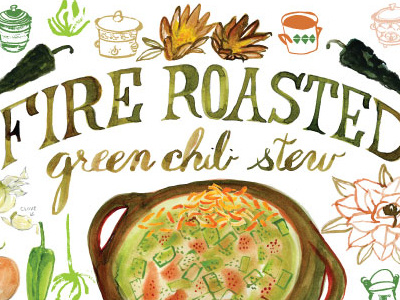 Green chili stew and cook draw editorial illustrated mitzie recipe testani they