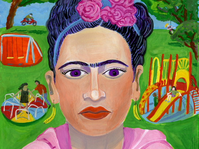 Frida Kahlo frida fridakahlo gouache kahlo mitzie mom momma park portrait stay at home testani