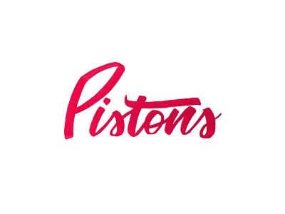 Pistons brush lettering calligraphy detroit pistons nba tombow typography