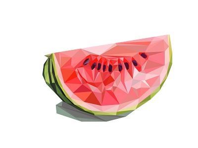 Watermelon from triangles design illustration triangle typography watermelon персонаж плакат
