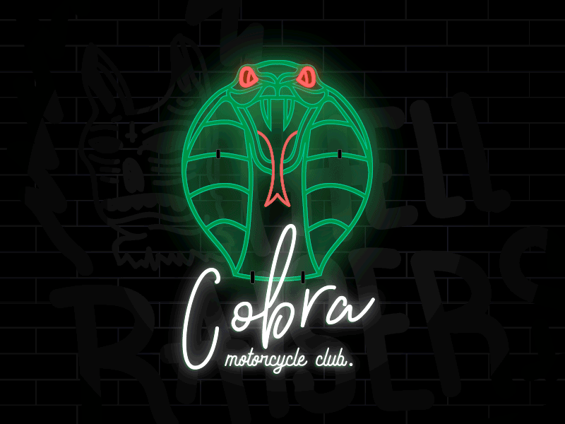 Neon demon artwork black cobra font graffiti illustration light logo motorcycle neon snake wall