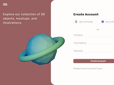 Account Sign-up UI Design 3d design product design ui uiux design ux web design