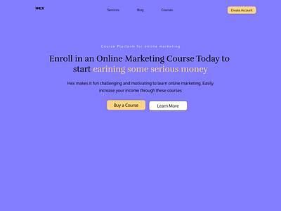 Online Marketing Hero Section UI Design