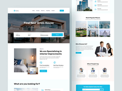 Real estate Landing Page branding design designer graphic design illustration property sell real estate agency real estate landing page real estate service website real estate web design ui ui design ux design web design