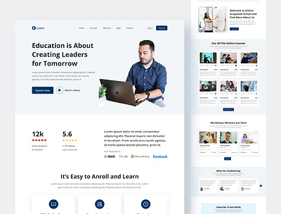 Online Education Course Landing Page branding design designer graphic design landing page logo online education course ui ui design uiux ux design web design web designer website design