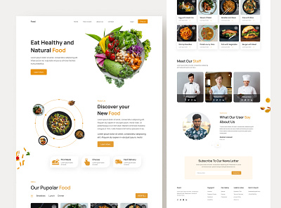 Food Landing Page Design branding design designer food delivery web food landing page graphic design landing page case study restaurant web design ui ui designer uiux ux designer web design web page design