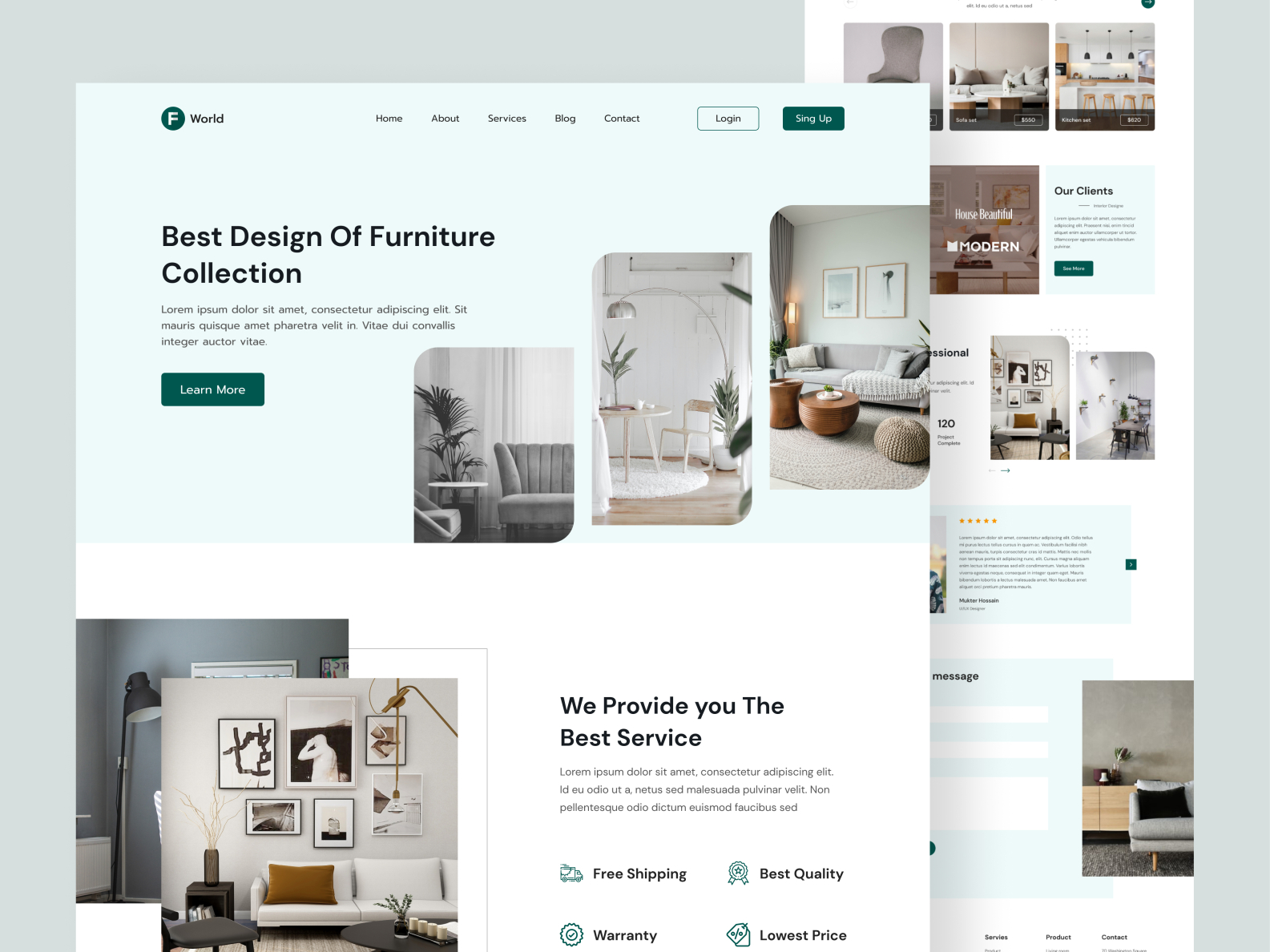 Interior Design Landing Page by Mukter Hossain on Dribbble