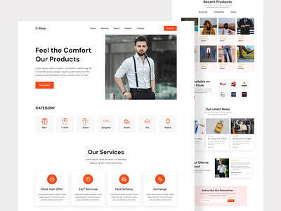 E-Commerce Landing Page Design apparel landing page design apparel store branding clothing webpage design design designer graphic design landing page ui ui designer ui experience uiux uiux design web design web designer web experience web expert