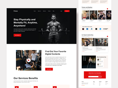 Fitness Web landing page design