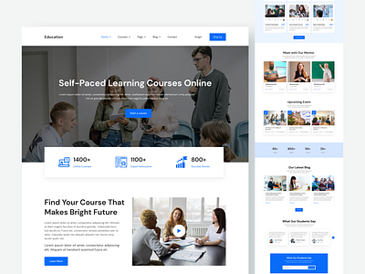 Online Education Course Landing Page design designer online course landing page ui ui experience ui expert uiux uiux design user interface web case study web design web desiner web experience web expert