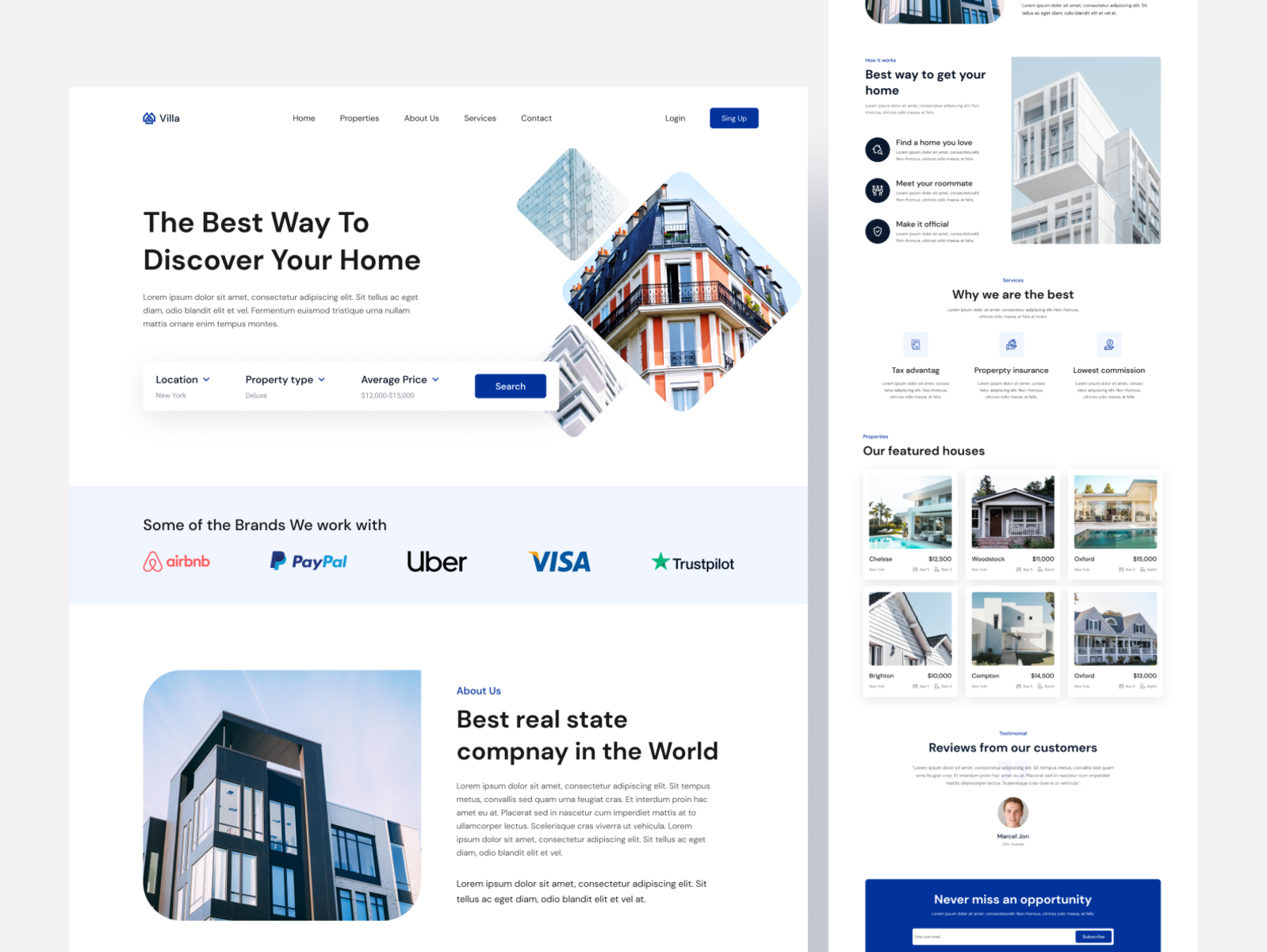 Real Estate Landing Page Design by Mukter Hossain on Dribbble