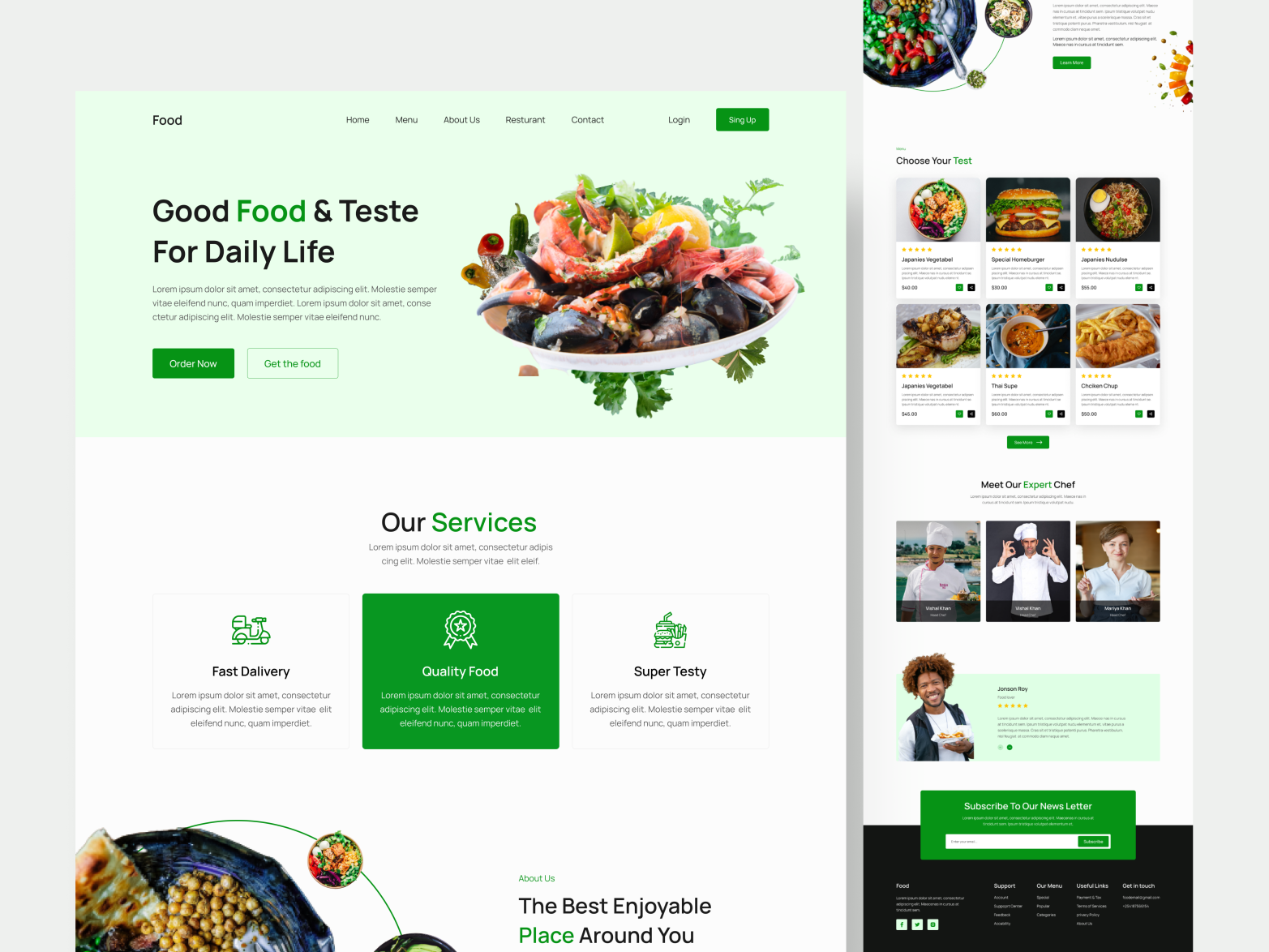 Food Landing Page Design by Mukter Hossain for Dude Shape on Dribbble