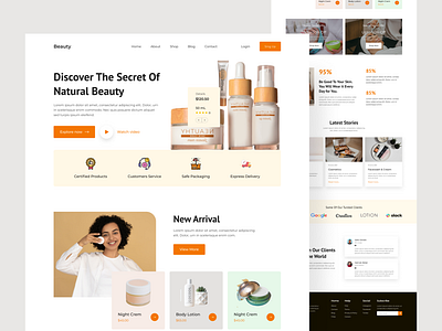 Beauty Product Landing Page beauty landing page branding design designer ui ui experience ui expert uiux uiux designer user experience user interface web design web designer web experience web experince web expert web landing page