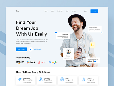 Job Finder Landing Page design designer job finder landing page landing page design ui ui experience ui expert uiux uiux designer user case study user experience user interface web design web experience web expert webpage design