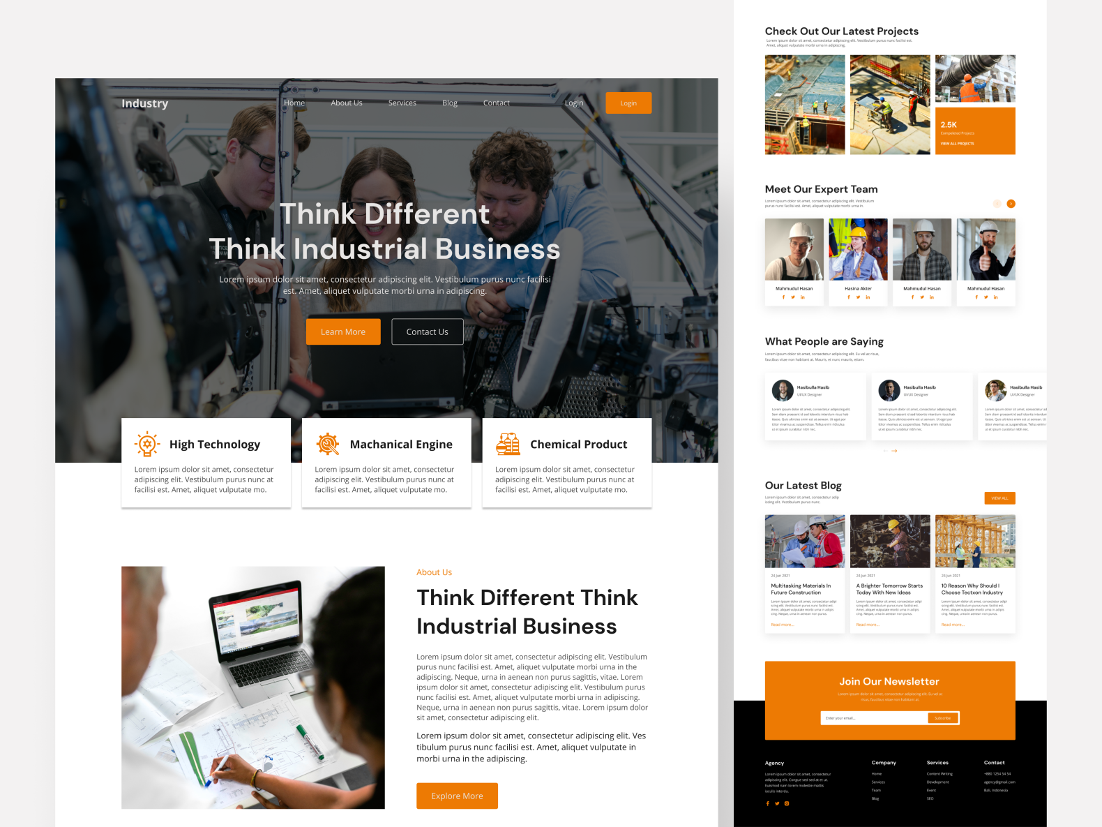 Construction Industry Website by Mukter Hossain for Dude Shape on Dribbble