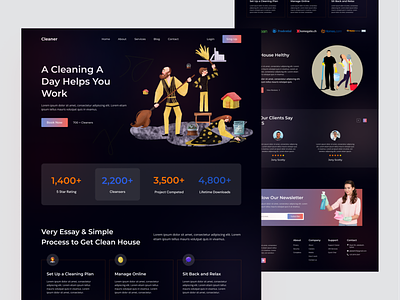 Cleaning Service Website Design cleaning service website design design designer figma expert ui ui designer ui experience uiux user experience user interface ux designer web case study web design web designer web experience web expert website design