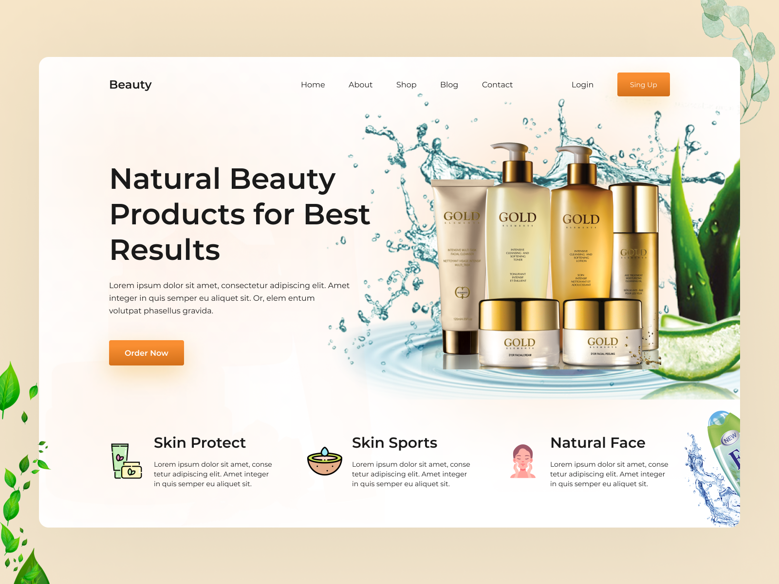 Beauty Product Landing Page by Mukter Hossain for Dude Shape on Dribbble