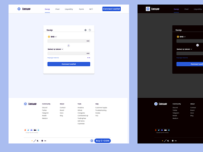 Dex swap page crytocurrency product design ui