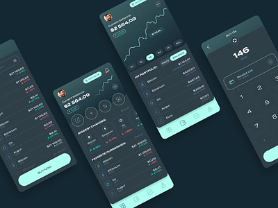 Crypto App Concept app app design bitcoin chart crypto currency dark dashboard etterium finance fintech mobile ui ux