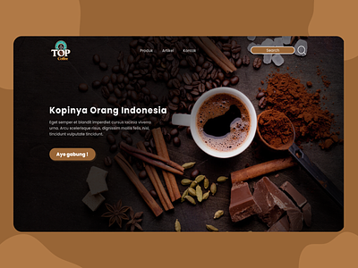Redesign Landing Page kopitop.com coffee landingpage redesign