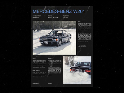 Mercedes-Benz W201 branding design minimal typography ui