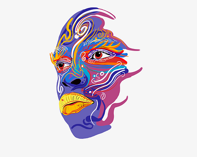 Surreal Psychedelic Portrait art digital illustration graphic design illustration procreate procreate art