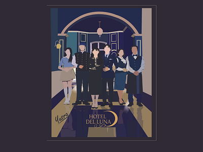 vector illustration of hotel del luna