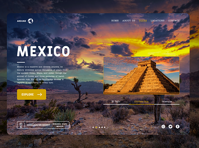 Around the world - MEXICO banner design mainpage mexico travel ui ux web