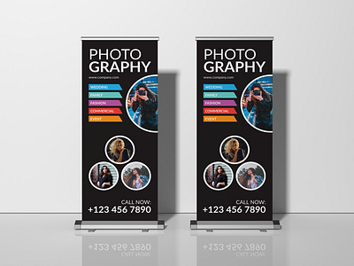 Rollup banner - Photography business clean colorfull corporate creative design free psd graphic marketing minimalist photography pole banner poster professional pullup retractable banner roll up banner roller banner rollup banner