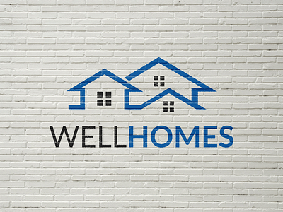 Logo - Well Homes adobe illustrator adobe photoshop business corporate creative design flat graphic home house logo minimalist modern print professional realestate vector versatile