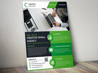 Flyer - Creative Agency adobe illustrator adobe photoshop agency branding brochure business company corporate creative design flyer free psd graphic leaflet marketing modern print professional promotional vector