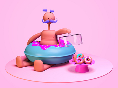 Cheat Day! 3d art 3d illustration 3d modeling characterdesign cinema4d colortheory concept illustration lighting