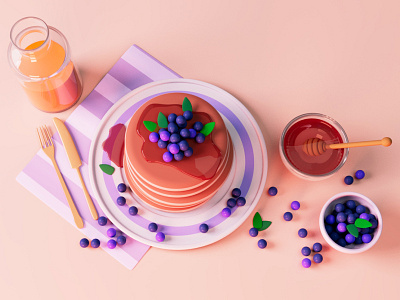 Breakfast is served! 3d art 3d illustration 3d modeling colortheory concept design illustration lighting