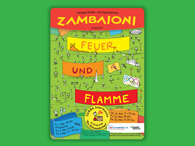 Fire and Flames - Zambaioni Poster advertising circus comic event event flyer flyer illustration poster