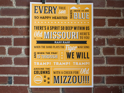 Fight Song Poster columns every fight missouri mizzou poster son song tiger true