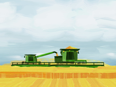 Wheat Harvest Painting
