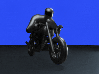 Biker 3d animation loop motorbike