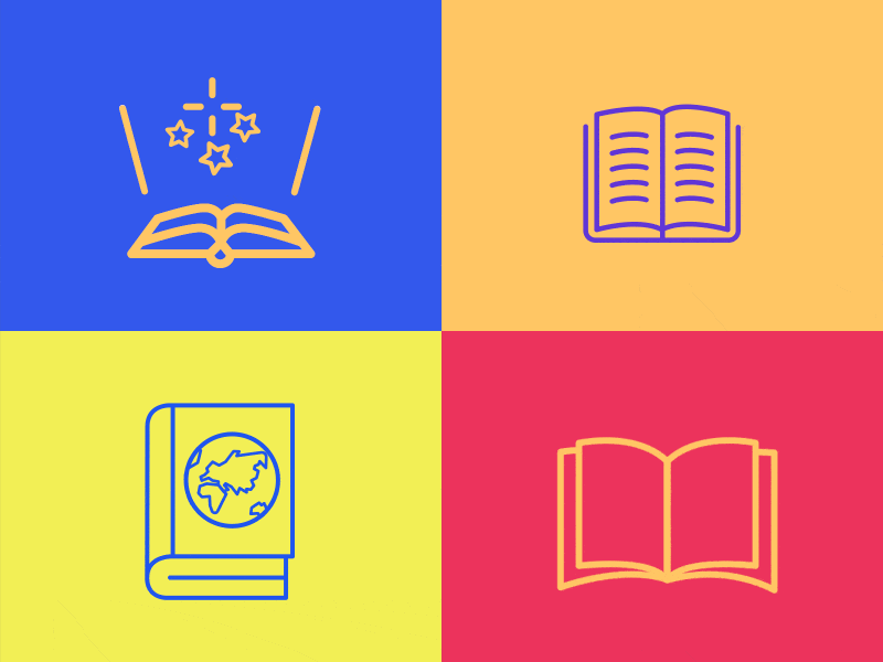 Animated Book Icons aftereffects animation books icons