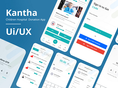 Kantha Children Hospital charity app ui design app design app preview app ui app ui design app ui ux charity charity app design donate donation hospital hospital app aui hospital charity app