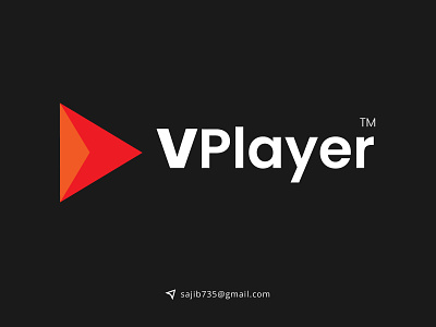 vPlayer | Music and video player modern app logo logo mark