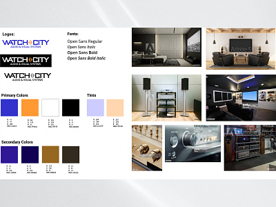 Brand Board for Watch City brand board brand design branding design color theory typography ui design ux design