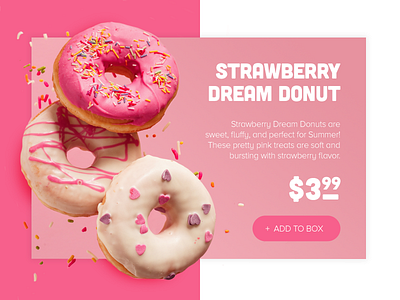 Delicious Donut Product Card card clean concept design desktop layout minimal pastel product ui web website