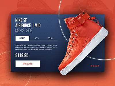 Nike SF Air Force 1 Mid - Product Card card design flat futuristic material metro modern nike product store ui website