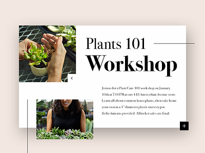Plants Workshop - Information Card 101 basic card flat info mobile plant screen shot ui vintage white