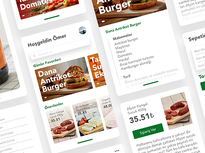 Tazedirekt - Concept App Design app clean design flat food layout meal minimal product tazedirekt ui web white