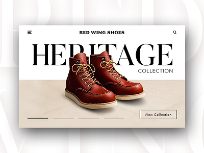 Red Wing Shoes - Website Concept Design card clean concept design flat layout minimal product redwing ui web website