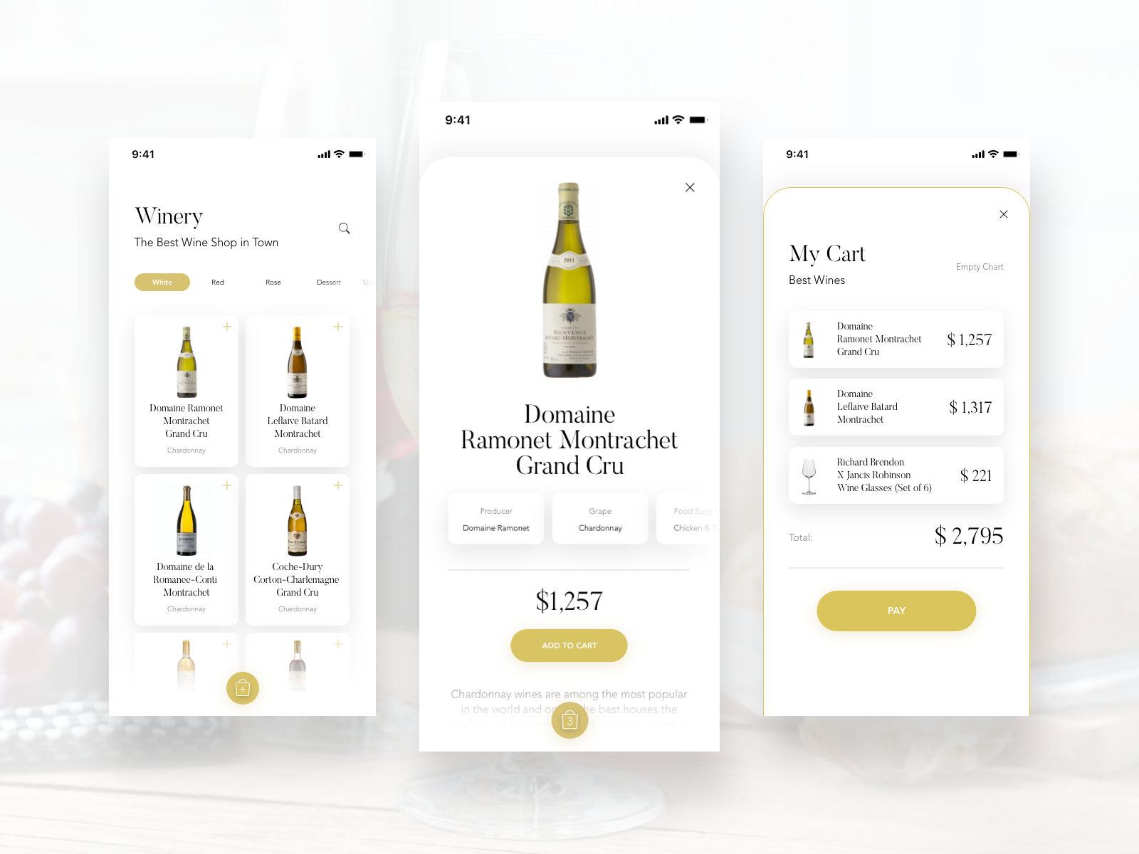 Winery Luxury Wines App Design by Ömer Can Sarıhan on Dribbble